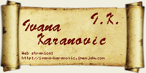 Ivana Karanović vizit kartica